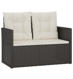 Banc de jardin avec coussins Noir 105 cm Résine tressée