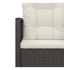 Banc de jardin avec coussins Noir 105 cm Résine tressée