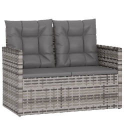 Banc de jardin avec coussins Gris 105 cm Résine tressée