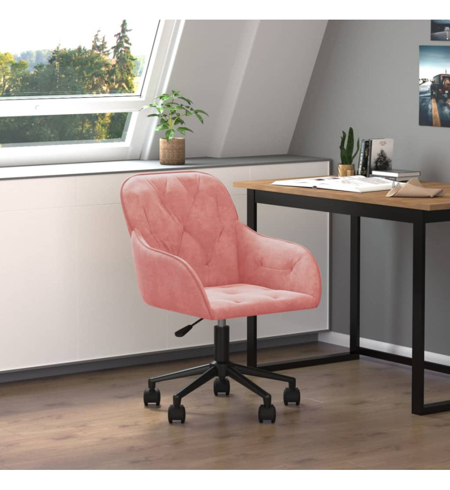 Chaise pivotante de bureau Rose Velours