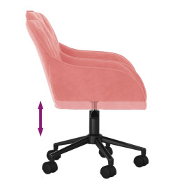 Chaise pivotante de bureau Rose Velours