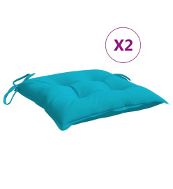 Coussins de chaise 2 pcs turquoise 50x50x7 cm tissu oxford