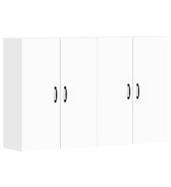 Armoires murales 2 pcs blanc bois d'ingénierie