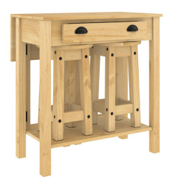 Ensemble de bar 3 pcs bois de pin massif