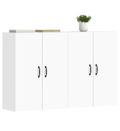 Armoires murales 2 pcs blanc bois d'ingénierie