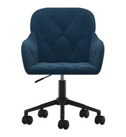 Chaise pivotante de bureau Bleu Velours