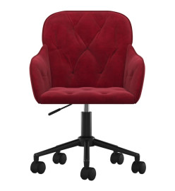 Chaise pivotante de bureau Rouge bordeaux Velours