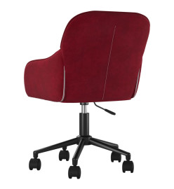 Chaise pivotante de bureau Rouge bordeaux Velours