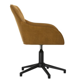 Chaise pivotante de bureau Marron Velours