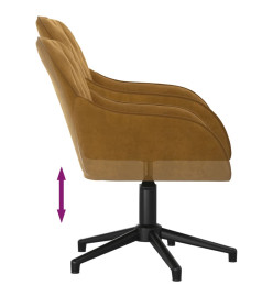 Chaise pivotante de bureau Marron Velours