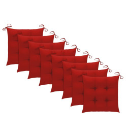 Chaises à dîner d'extérieur 8 pcs avec coussins Acacia massif