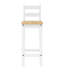 Chaises de bar 2 pcs blanc bois de pin solide