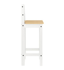 Chaises de bar 2 pcs blanc bois de pin solide