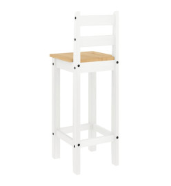 Chaises de bar 2 pcs blanc bois de pin solide