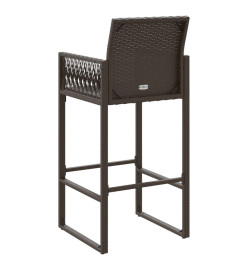 Tabourets de bar de jardin lot de 2 marron résine tressée