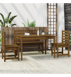 Ensemble à dîner de jardin 4 pcs marron miel bois pin massif