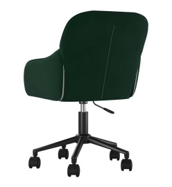 Chaise pivotante de bureau Vert foncé Velours