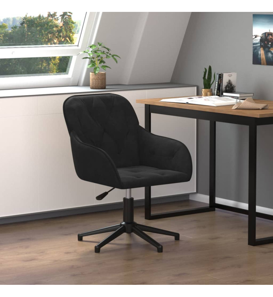 Chaise pivotante de bureau Noir Velours