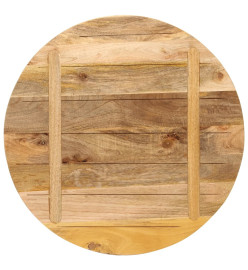 Dessus de table Ø 70x2,5 cm rond bois massif de manguier brut