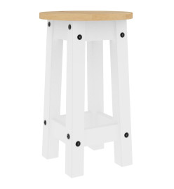 Ensemble de bar 3 pcs blanc bois de pin massif