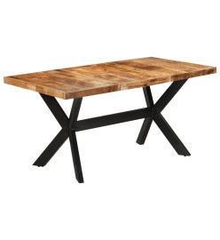 Table à dîner 160x80x75 cm bois de manguier massif brut