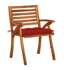 Chaises de jardin avec coussins 4 pcs Bois de teck solide