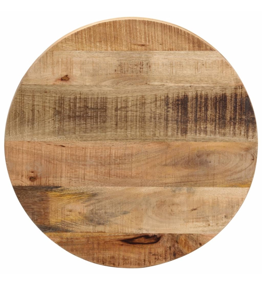 Dessus de table Ø 60x2,5 cm rond bois massif de manguier brut