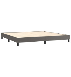 Lit à sommier tapissier avec matelas Gris 200x200 cm Similicuir