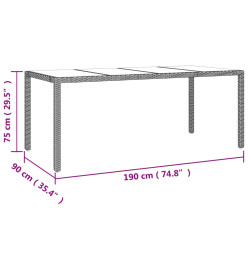 Ensemble à manger de jardin 9pcs coussins noir résine tressée