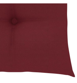 Chaise à bascule avec coussin rouge bordeaux Bois de teck