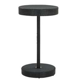 Ensemble de bar de jardin 3 pcs et coussins Résine tressée Noir