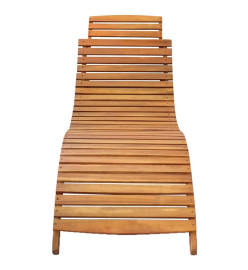 Chaise longue de jardin avec coussin Bois d'acacia solide