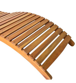 Chaise longue de jardin avec coussin Bois d'acacia solide