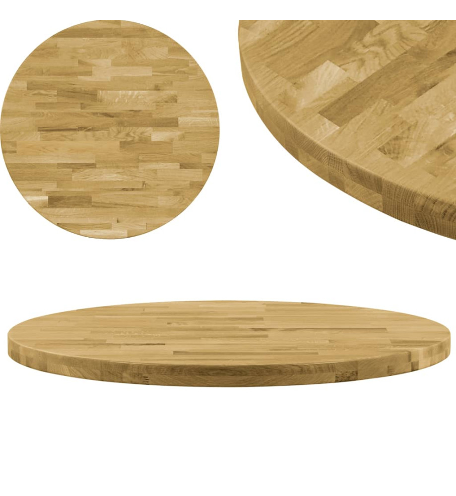 Dessus de table Bois de chêne massif Rond 44 mm 500 mm