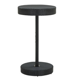 Ensemble de bar de jardin 3 pcs et coussins Résine tressée Noir