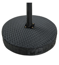 Ensemble de bar de jardin 3 pcs et coussins Résine tressée Noir