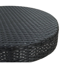 Ensemble de bar de jardin 3 pcs et coussins Résine tressée Noir