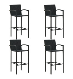 Ensemble de bar de jardin 5 pcs Noir