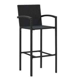 Ensemble de bar de jardin 5 pcs Noir
