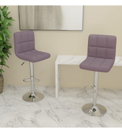 Tabourets de bar lot de 2 taupe tissu