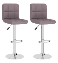 Tabourets de bar lot de 2 taupe tissu