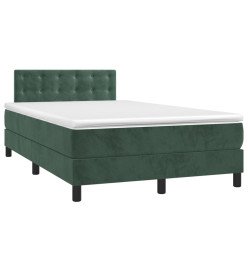 Sommier à lattes de lit avec matelas vert foncé 120x190 cm