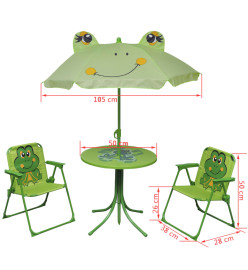 Jeu de bistro avec parasol pour enfants 3 pcs Vert