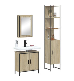 Ensemble de meubles de salle de bain 3 pcs chêne sonoma