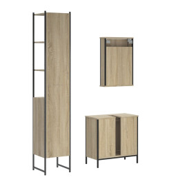 Ensemble de meubles de salle de bain 3 pcs chêne sonoma