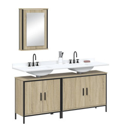 Ensemble de meubles de salle de bain 3 pcs chêne sonoma