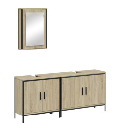 Ensemble de meubles de salle de bain 3 pcs chêne sonoma