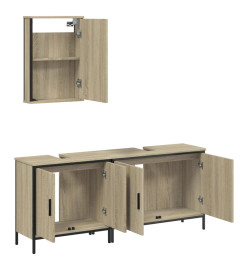 Ensemble de meubles de salle de bain 3 pcs chêne sonoma