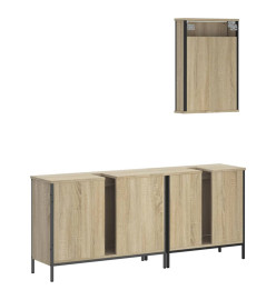 Ensemble de meubles de salle de bain 3 pcs chêne sonoma