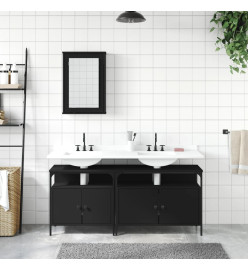 Ensemble de meubles salle de bain 3 pcs noir bois d'ingénierie